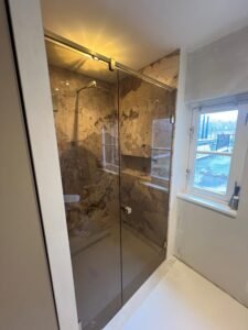 Douchewand smoked glas